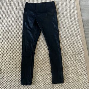 Black faux leather pants